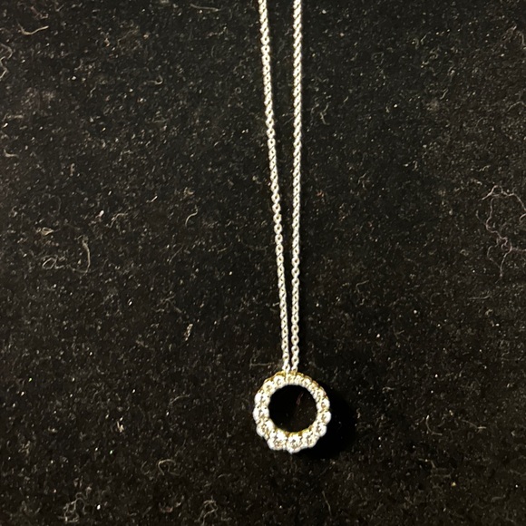 925 Silver Circle Pendant & 925 Necklace - Picture 2 of 5